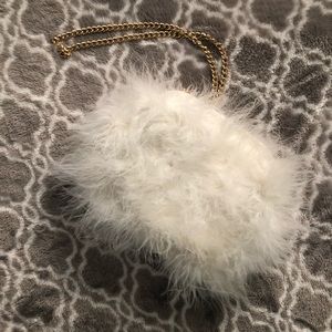 Forever 21 Feathery White Mini Crossbody Bag